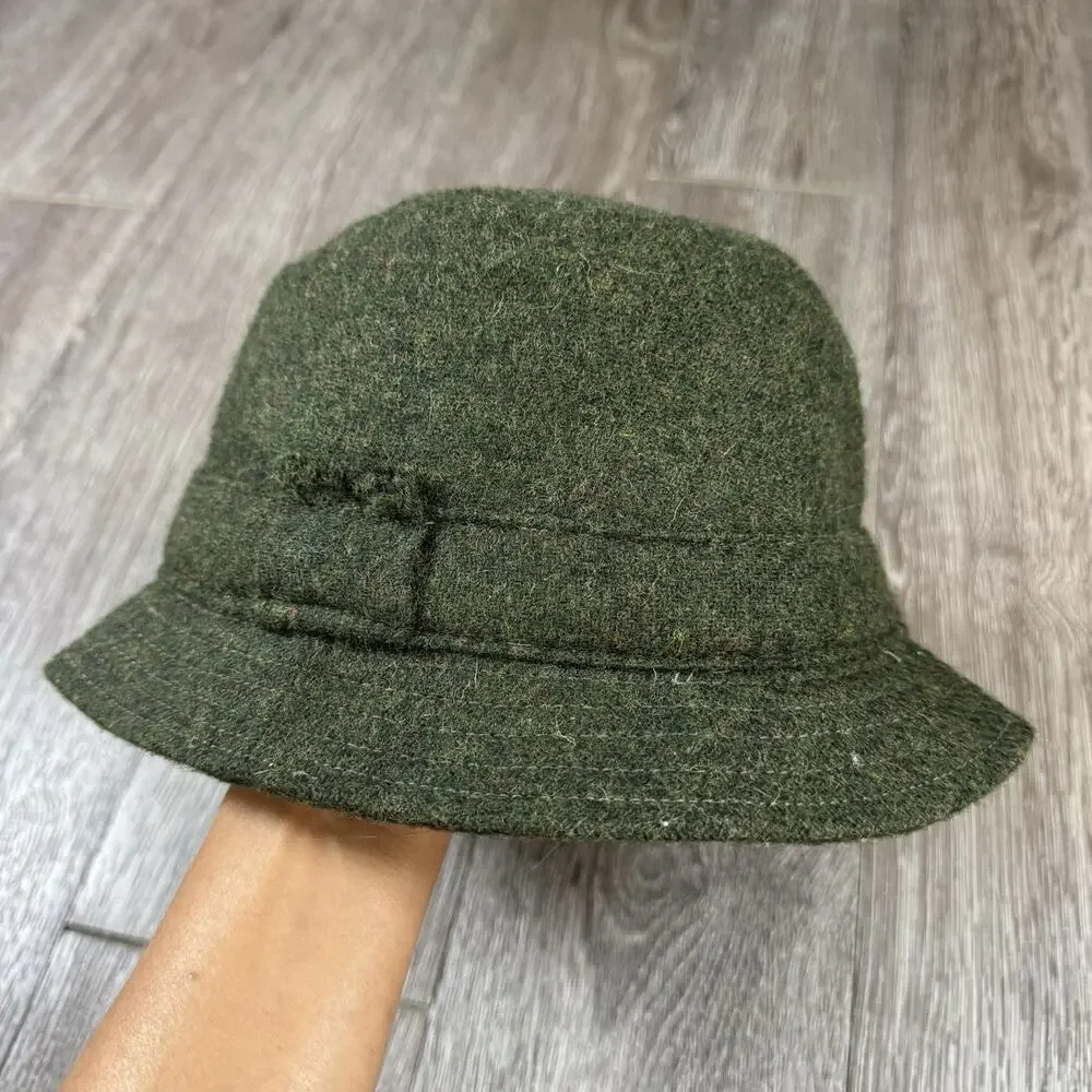 Hanna Hats Men's Donegal Tweed Original Irish Walking Hat Size Medium Green Wool